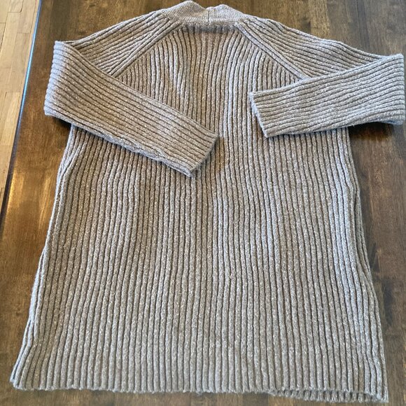 Forever 21 Ladies Open Front Chunky Cardigan Sweater Coffee/Cream Brown Large EC - Picture 2 of 4